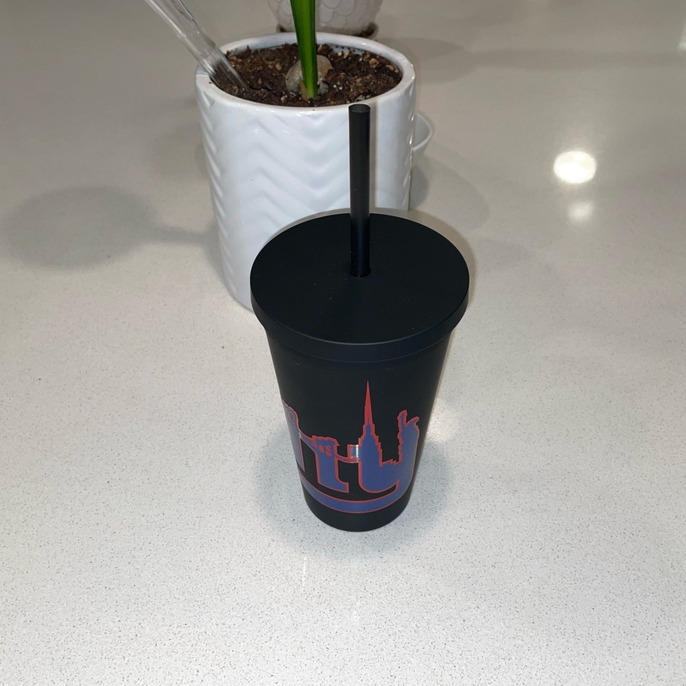 Customized NYC Design Tumbler Cup With Lid And Straw